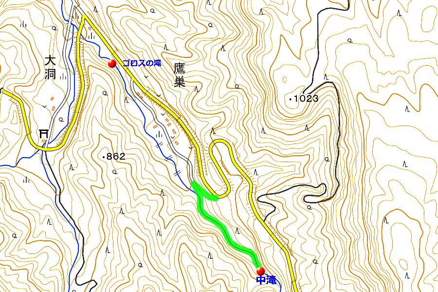 中滝　【群馬県沼田市】　ルート図