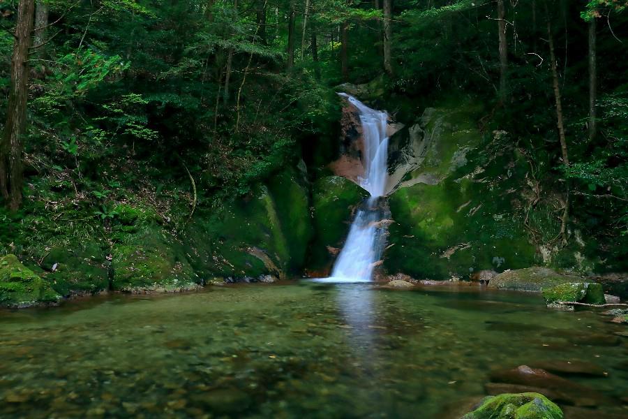 竜尾の滝(りゅうびのたき)・寂地峡五竜の滝(じゃくちきょうごりゅうのたき)・【山口県岩国市】